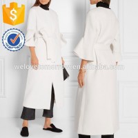 Elegant Women Ruffle-trimmed Brushed Wool Coat Manufacture Wholesale Fashion Women Apparel(TS0084C)